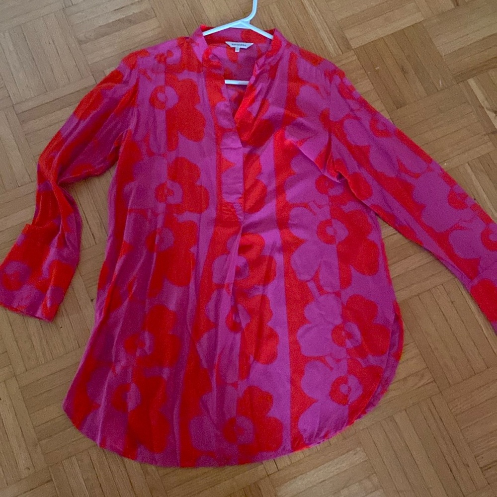 Marimekko Silk ‘Unikko’ Floral Tunic Top